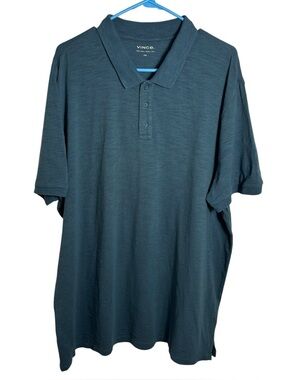 Vince Classic Slub Polo Shirt Men’s XXL Blue Cotton Casual